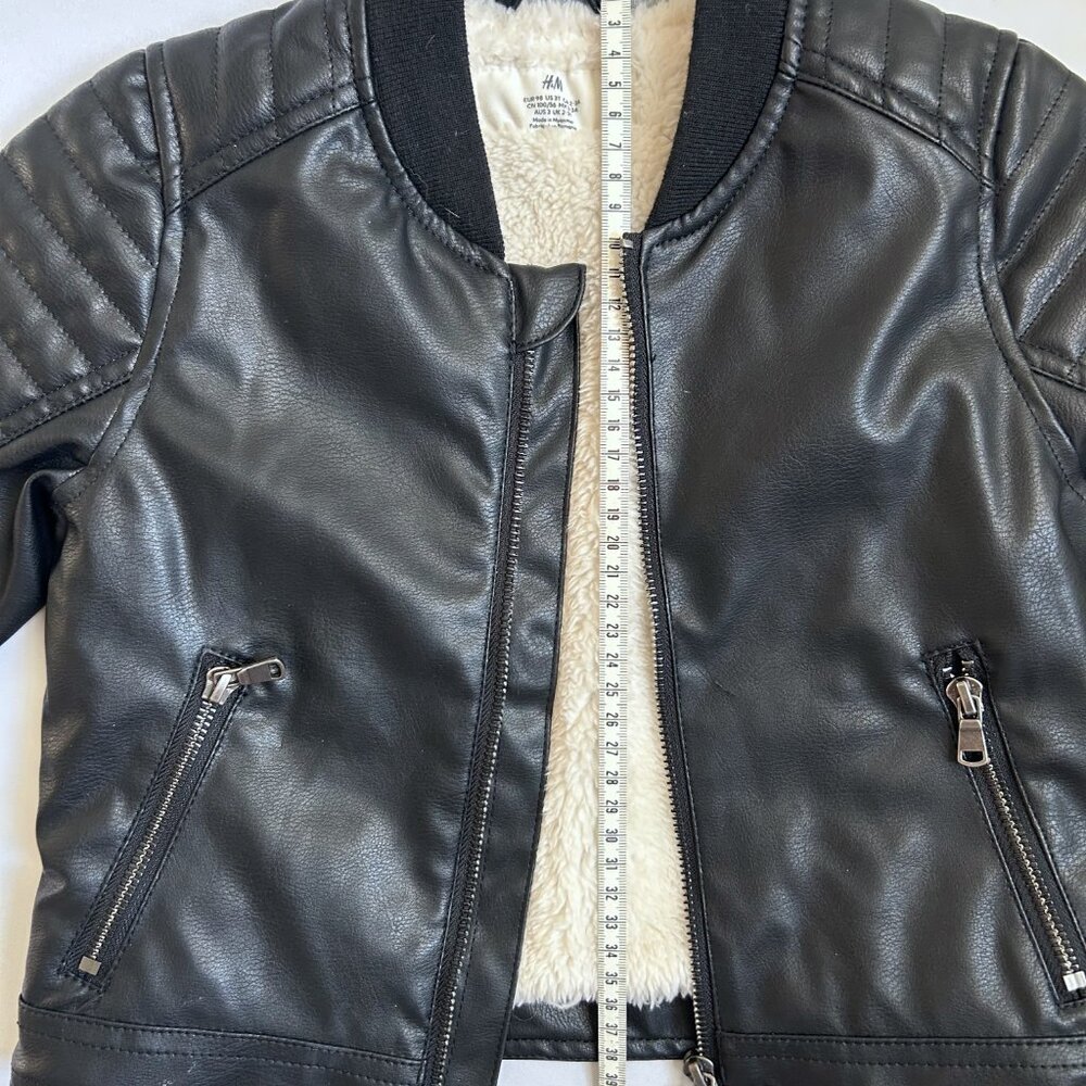 EUC: H&M Black Leather Jacket - Kids - EUR 98/ 3T- Very nice - Picture 6 of 6